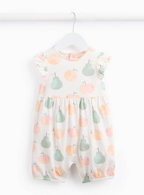 White Fruit Print Romper 6-9 months